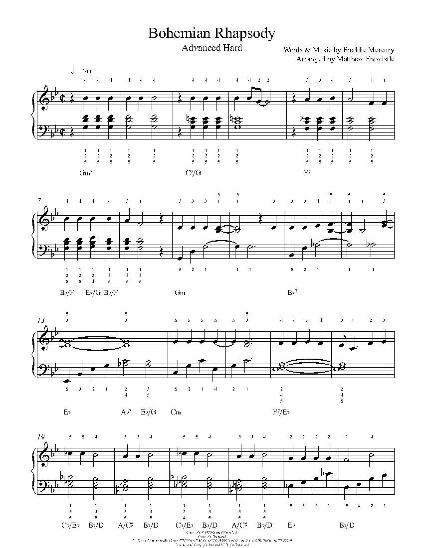 bohemian rhapsody piano sheet music free pdf